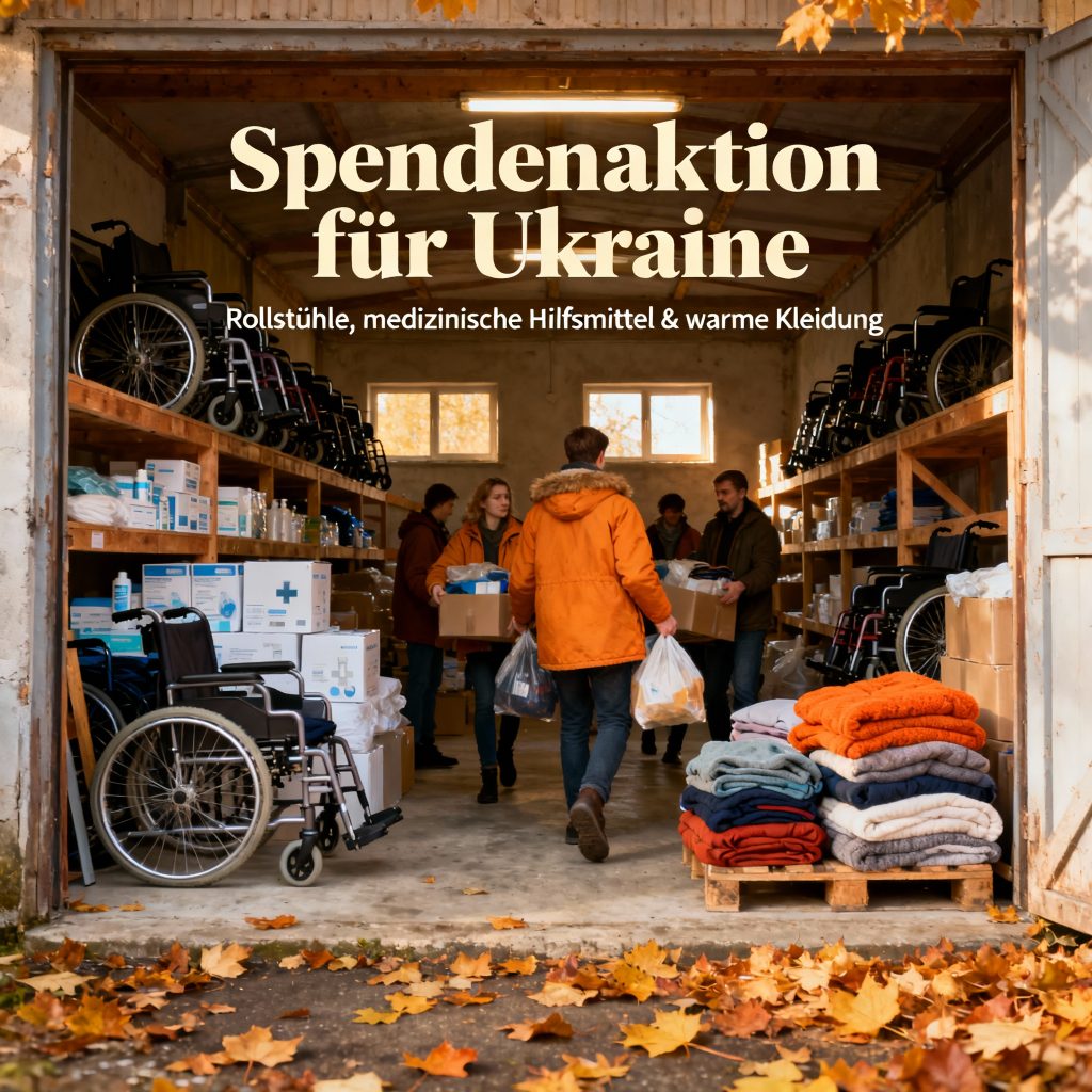 Spendenaktion für Ukraine: gesammelt werden Generatoren, Inverter, Rollstühle, medizinische Hilfsmittel und warme Kleidung